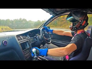 Uncut raw drifting in JZX100 Chaser at Ebisu Circuit North Course! (WITH FOOT CAMERA)