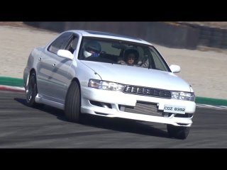 1JZ-GTE Toyota Cresta JZX90 Drifting on Track! - OnBoard Helmet Cam! ドリフト