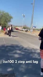 Chaser Jzx100 crazy 2 step anti lag flames at a car show