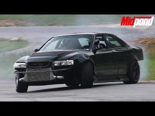 (4k RAW) Dustin's 1JZ JZX100 Chaser Drifting at the Knuckle Up Field Trip to Midpond Raceway